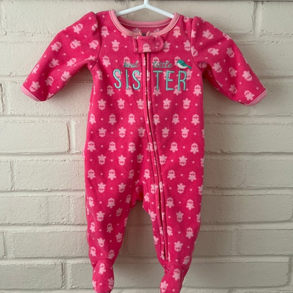 Child of Mine Carter's | Best Little Sister Pink Footed Pajama | Newborn